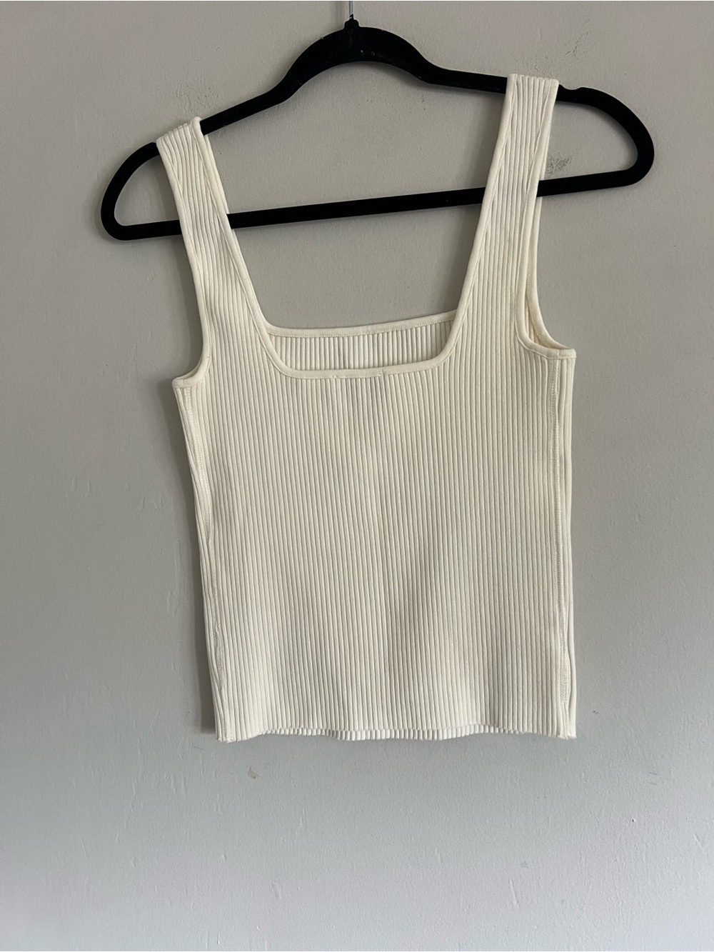 Vince. Ribbed Cotton-Blend Square Neck Tank Sz Medium - Picture 8 of 13